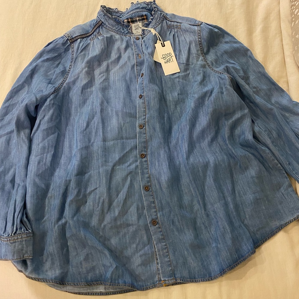 Matilda Jane good hart denim button up shirt